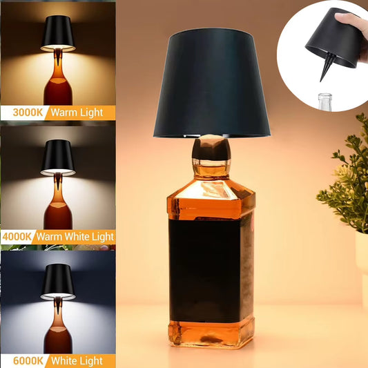 New Wine Bottle LED Lamp Desktop Decoration Lamp 3 Colors Touch Table Lamp for Bar Wine Bottles Decor Desk Lights